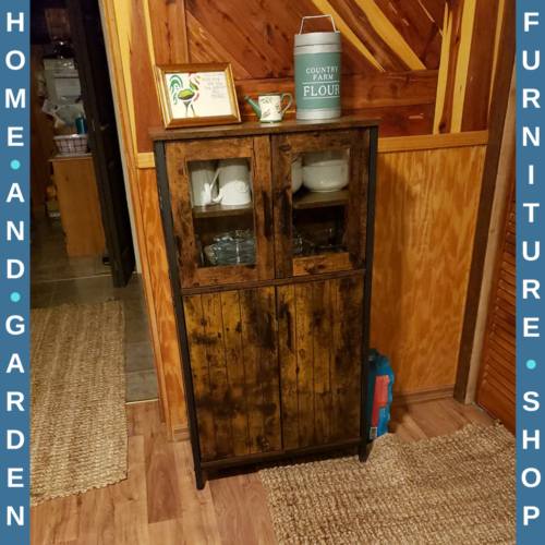 Freestanding Kitchen Pantry Cupboard Storage Larder Cabinet Buffet Industrial - Picture 4 of 16