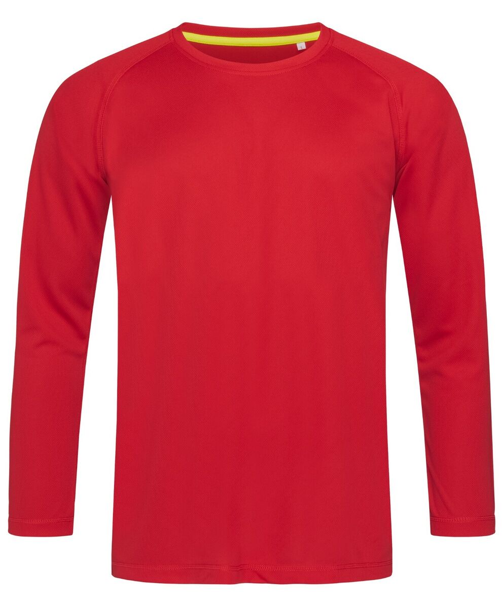 ACTIVE-DRY Plain Breathable Polyester Long Sleeve Sports T-Shirt Tshirt No  Logo