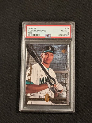 1994 SP Alex Rodriguez Foil Rookie PSA 8 NM-MT Card #15 A-Rod Mariners ...