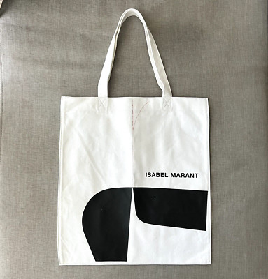 AUTH New Isabel Marant White Large canvas tote bag Heavy Cotton 16''W x 17.5''H