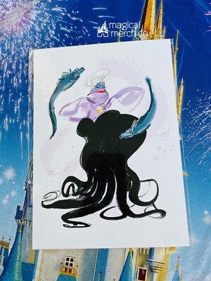 2020 Disney Parks Lauren Tamaki Ursula Flotsam Jetsam Mermaid 5x7  Postcard