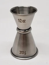 Stainless Measuring JIGGER 1/2 oz. X 1 oz, Japanese Style Cocktail Bar Shot
