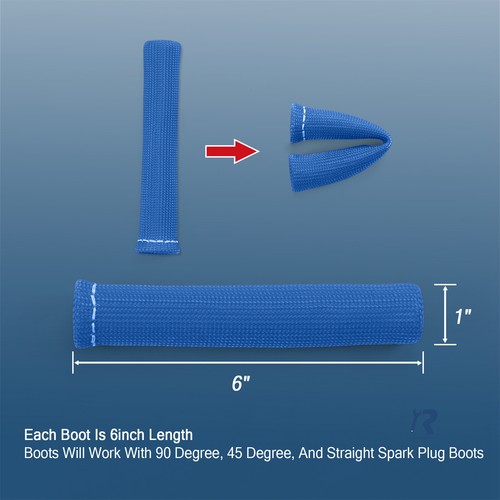 8X Spark Plug Wire Boots Protector Sleeve Heat Shield Cover Blue fit for LS1 LS2 - Picture 11 of 12