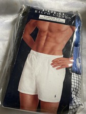 Authentic Polo Ralph Lauren 3 Classic Fit Woven Boxers Sz  Small