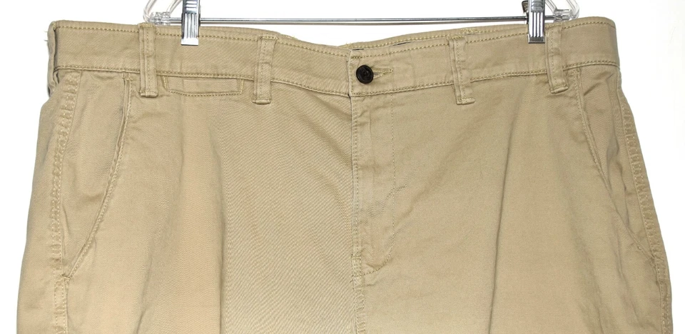 Foundry Supply Co Chino Khaki Cotton Elastic Waist Flat Front Shorts Mens 46 - Image 2 of 4