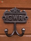 GWR DOUBLE COAT HOOK, ANTIQUE STYLE . Hand Finished Cast Iron. Railway, Art Deco