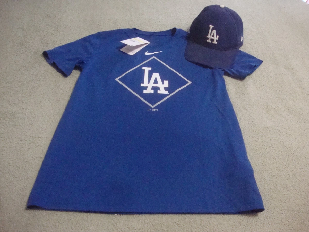 Men's Los Angeles Dodgers NWT Nike Dri Fit Shirt Size S + New Era Hat - Lot  of 2