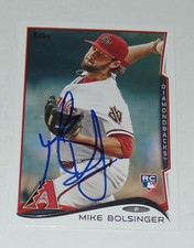 MIKE BOLSINGER SIGNED AUTO'D 2014 TOPPS UPDATE CARD #US-287 ARIZONA DIAMONDBACKS