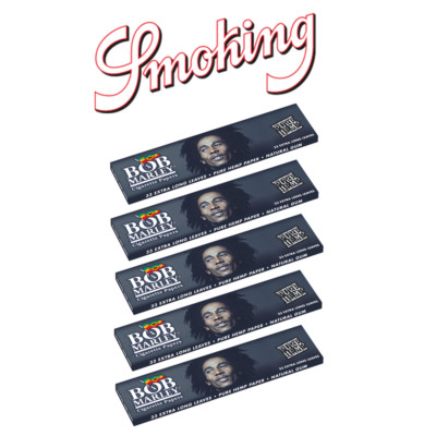 Smoking Bob Marley 5 Heftchen King Size・5 x 33 Blättchen Long Paper Original