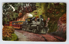 Locomotive Train Ohio OH Travel Ground Scenic Track View 1918 Linen Postcard