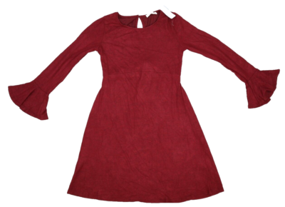 fitted lace wedding dress Red Turtle Neck Ribbed Mini Maternity Dress S