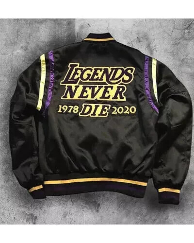 Giacca Bomber Legends Basketball Raso Nero - Kobe & Stephen A. Smith - Foto 3 di 6