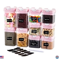 U-QE 10-Piece Airtight Food Storage Container Set - BPA-Free Clear Canisters