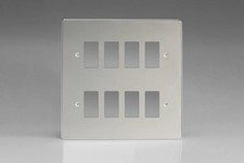 Modular Grid System Silver PowerGrid Plate Polished Chrome 8-Gang Varilight