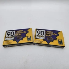 2 New Audio Cassette Tape 90 Minute Blank Media Conductor Series Sealed