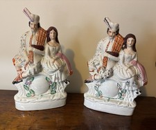 Pair: 1860s Victoria & Albert Staffordshire F...