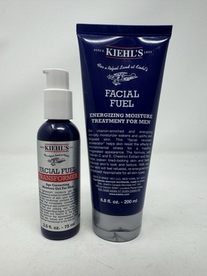 RARE Kiehl s Facial Fuel Transformer Gel 2.5 fl oz 75mL + Moisturizer 6.8 fl oz