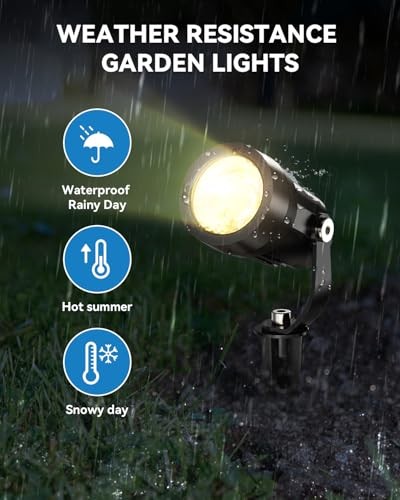  All-in-One 5W LED Landscape Lighting Kit, 2700K Low Voltage 12 Pack Warm White