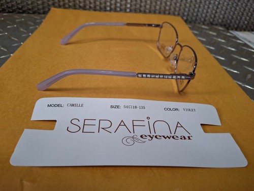 Serafina Eyeglasses SS Stainless Steel Frame Violet 54-18-135 - Picture 2 of 3