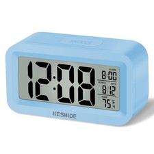 Travel Digital Alarm Clock Battery Operated with Indoor Temperature, Desk Small