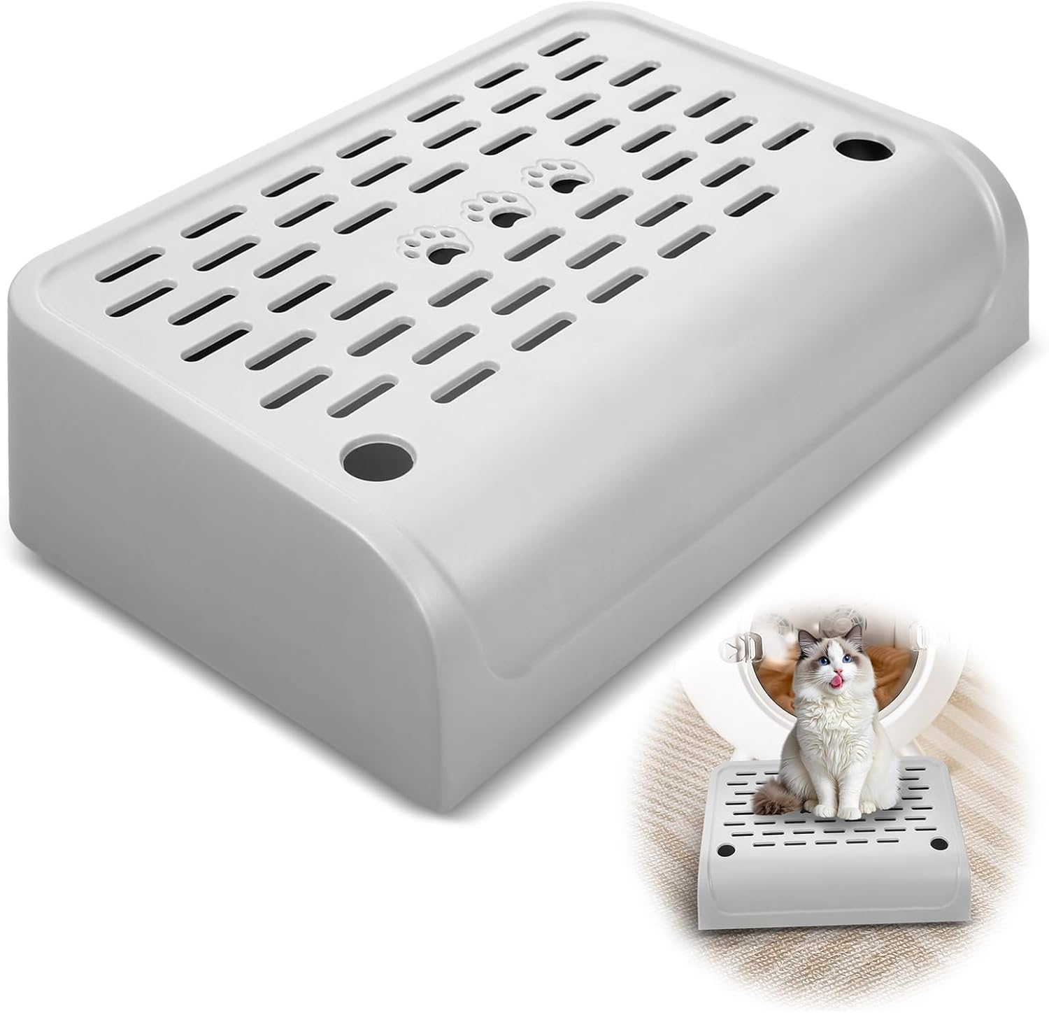 Cat Ramp for Litter Robot, Self Cleaning Cat Litter Box Step with Storage Cat Li