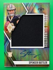 2024 Phoenix Spencer Rattler Rookie Silhouettes Jersey Silver RC Auto #17/75