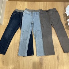 Hanna Andersson Lot Of 3 Size 8 Boys Pants Drawstring Waist 2 Double Knee Relax
