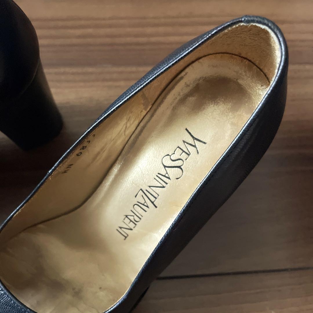 Autentiche decolte Yves Saint Laurent tacco punta aperta pelle nero taglia 35 donna