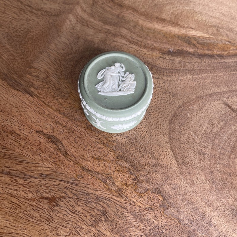 Wedgwood Sage Green Jasperware Trinket Box