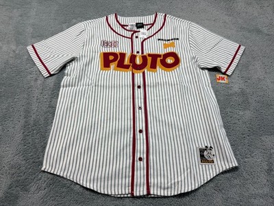 NEW Disney Our Universe Pluto Jersey Adult Large White Striped 95th Anniversary