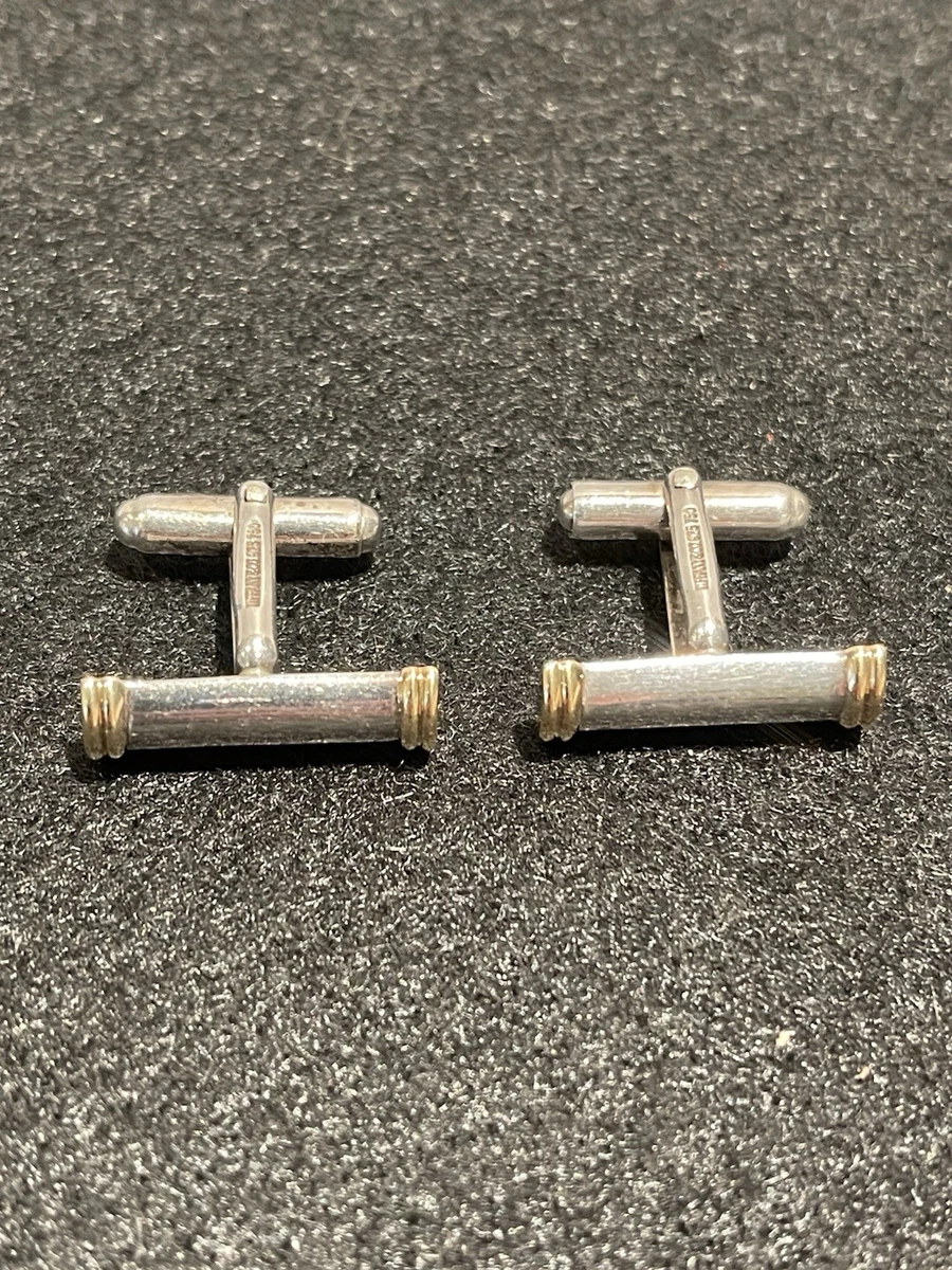 Tiffany & Co. カフリンクス 925シルバー 750ゴールド Tiffany & Co. Sterling Silver Gold Cufflinks for Men for sale | eBay