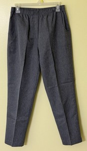 KIM ROGERS Women’s Petite Straight-Leg Pull-On Pants CHARCOAL GRAY  Size 8P
