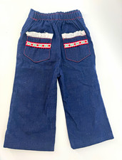 Vintage Baby Girl Healthtex Blue Denim Pants 18 Months Elastic Waist