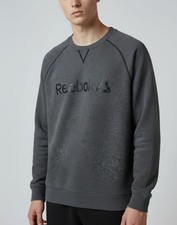 Reebok Gray Sweatshirt Long Sleeve Crewneck Mens Casual Wear Size L