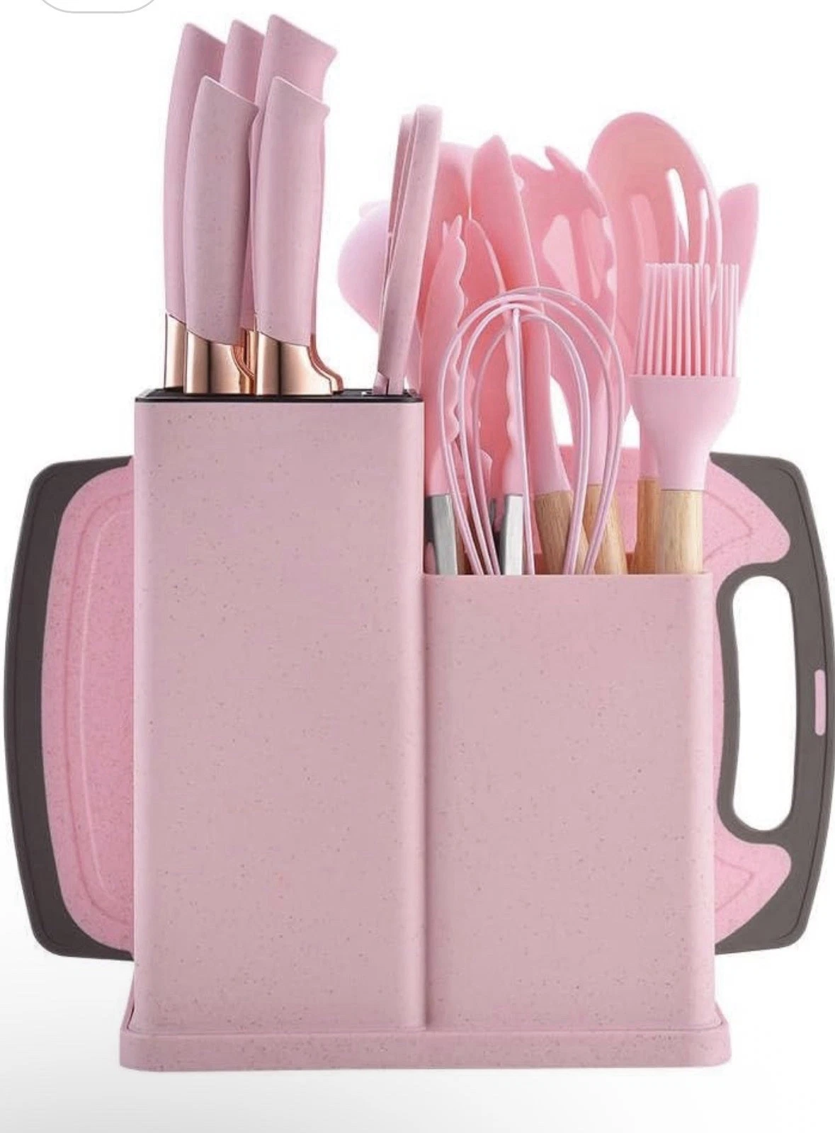 Silicone Kitchen Utensil Set w/Holder,19 Pcs Cooking Utensils Heat Rest PINK,NOB
Opens in a new wind