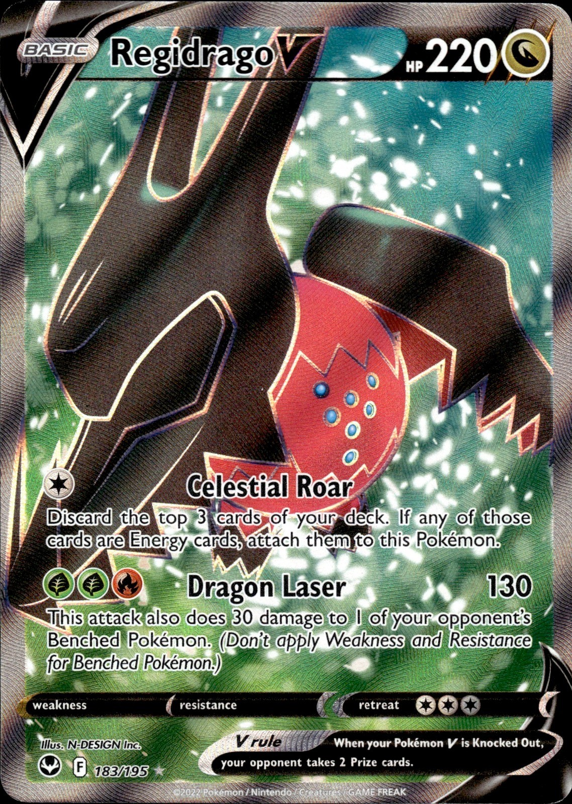 Regidrago V 183/195 | Ultra Rare | Silver Tempest | Holo | Pokemon TCG | NM