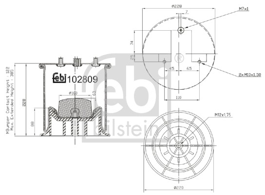 FEBI BILSTEIN BELLOW, AIR SUSPENSION REAR RIGHT IVECO DAILY