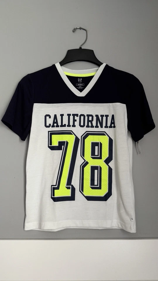 Gap Nueva Camiseta Niñas Talla 14 Solo Camiseta Incluida Azul/Blanco/Neón TA Foto 2 de 4