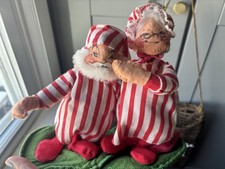 Anna Lee Vintage 1963 Mr and Mrs Christmas Figures, 8 Inch, Made in USA