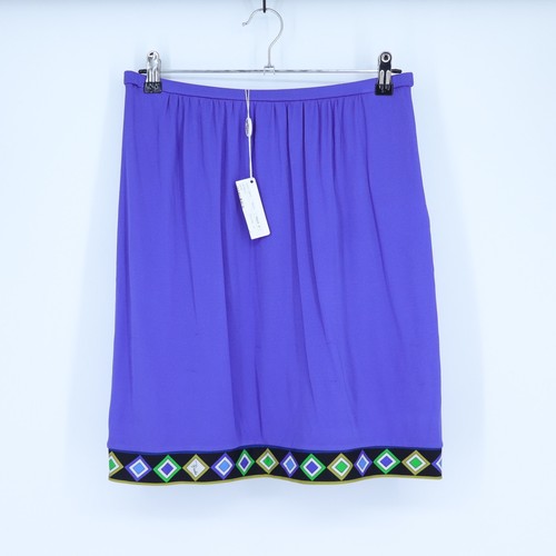 Emilio Pucci, Emilio Pucci Archival Revival Skirt Purple Silk 1970s Print Women's 42/US 8