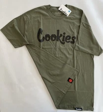 NWT Berner Cookies Clothing SF Original Logo Olive / Black Tee Shirt Green 2XL