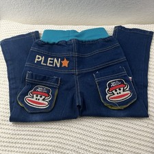 Paul Frank Denim Pants Toddler Yellow  Blue Red Monkey Pockets 4t