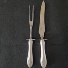 Sterling Silver Steak Carving Set 2pc w/Carbon Steel 9 1/4" Mount Vernon by Lunt