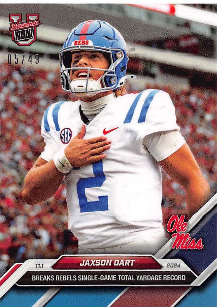 2024 Bowman U Now #37 Jaxson Dart Blue #/49