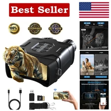 10X Zoom & 4K UHD Night Vision Binoculars with 32GB Card – Perfect for Hunting