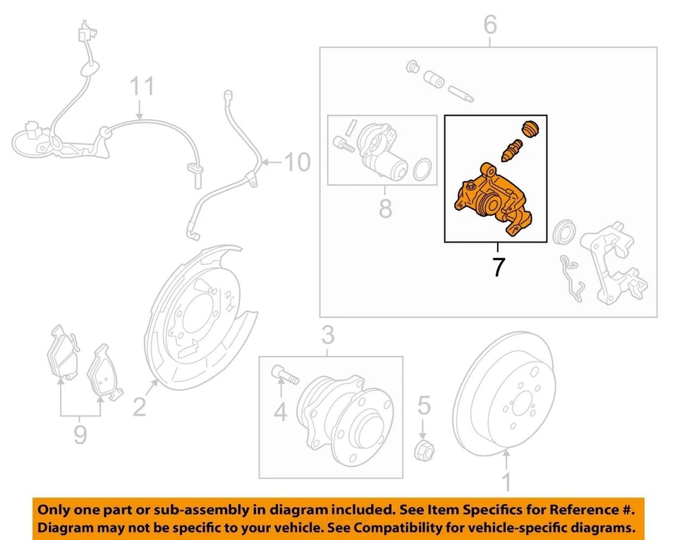 Pinza de freno trasera derecha para pasajero SUBARU LEGACY OUTBACK 2016-2019 usada OEM Foto 4 de 4
