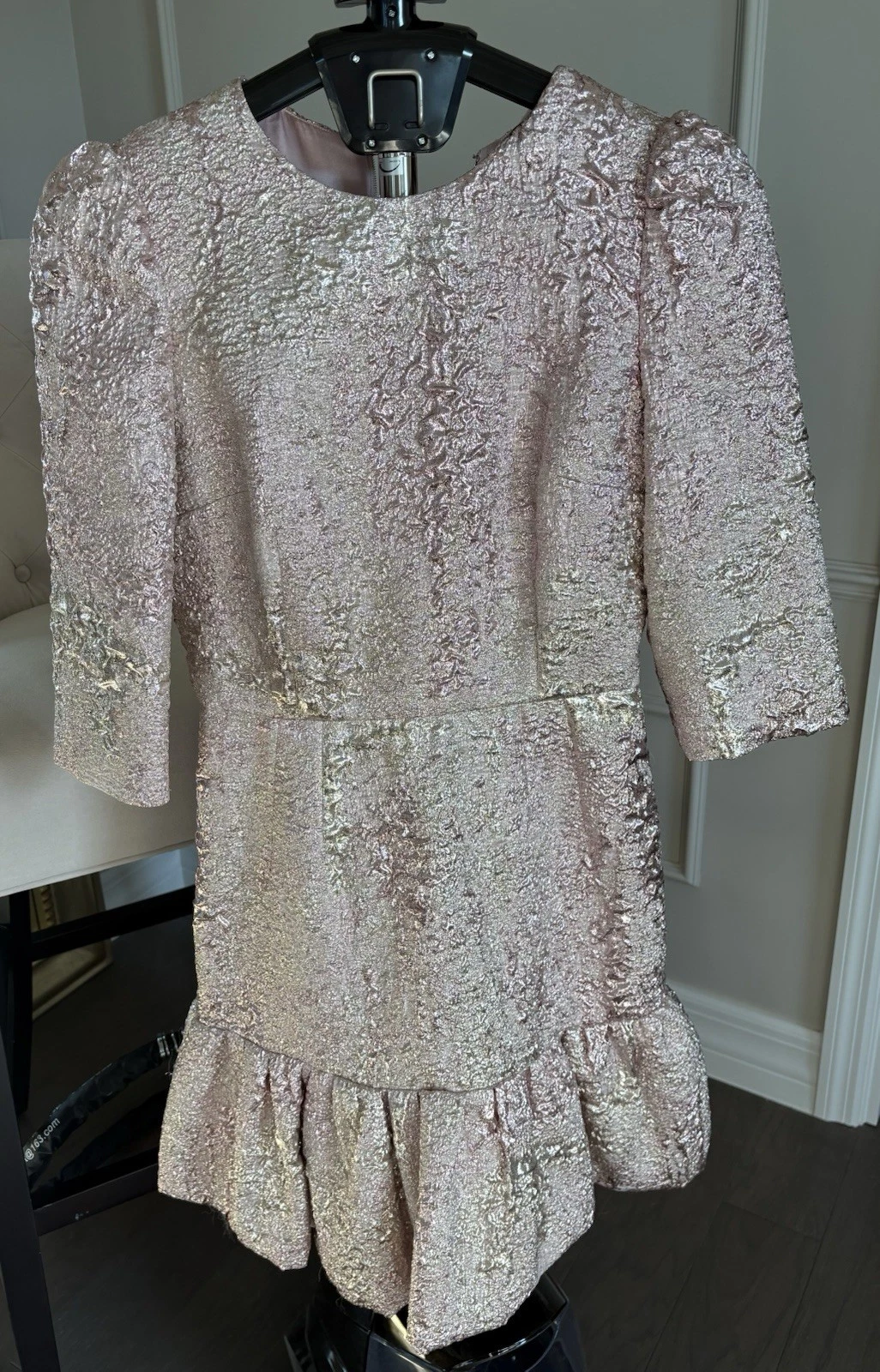Dolce Gabbana — Dolce & Gabbana Silk Short Lamé Jacquard Dress Size 42 IT / US 6