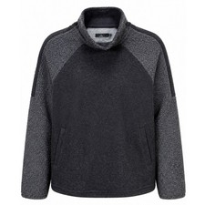 PrAna Women Lockwood Fleece Pullover M Gray Sherpa Two-Tone Mock Neck Gorpcore