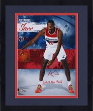 Framed Alexandre Sarr Wizards Signed 16x20 Stylized Photo w/Insc - #12 of LE 12