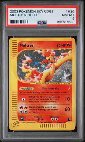 Pokemon 2003 Moltres Skyridge Holo #H20 PSA 8 Gem Mint 🐦‍🔥💎